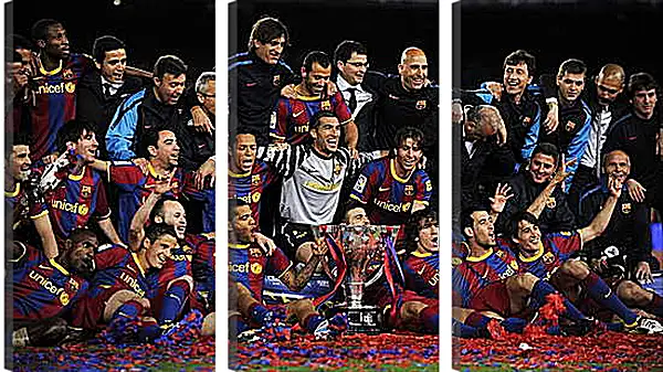 Модульная картина - Победа в Чемпионате Испании. ФК Барселона. FC Barcelona Модульная картина - Победа в Чемпионате Испании. ФК Барселона. FC Barcelona
