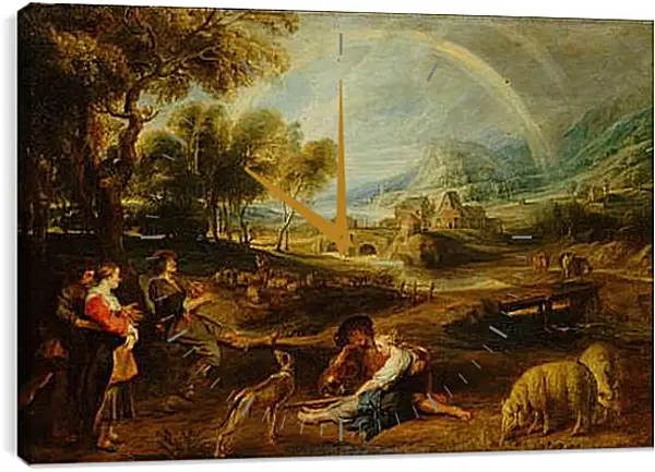 Часы картина - Landscape with a Rainbow. Питер Пауль Рубенс Часы картина - Landscape with a Rainbow. Питер Пауль Рубенс