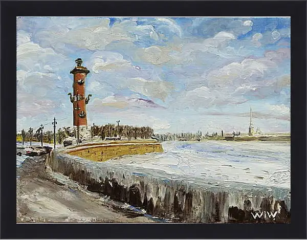 Картина в раме - Берег Невы. Санкт Петербург Картина в раме - Берег Невы. Санкт Петербург