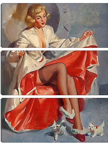 Модульная картина - Дама с щенками Модульная картина - Дама с щенками