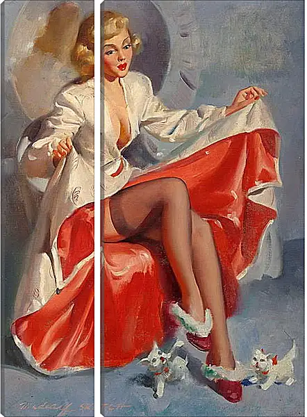 Модульная картина - Дама с щенками Модульная картина - Дама с щенками