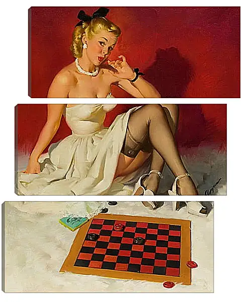 Модульная картина - Игра в шашки Модульная картина - Игра в шашки
