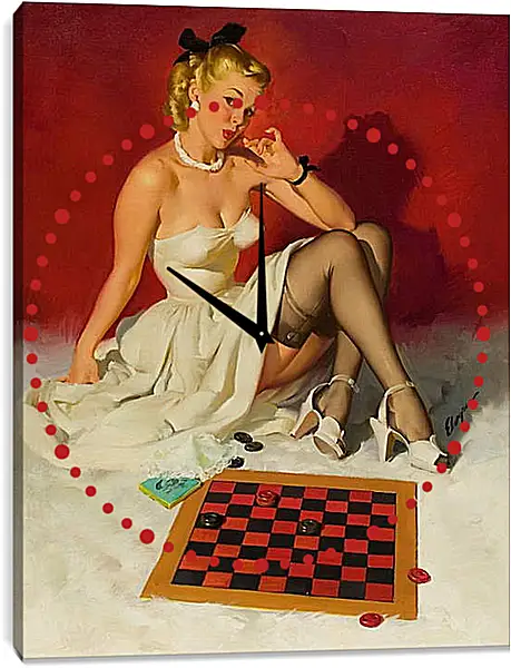 Часы картина - Игра в шашки Часы картина - Игра в шашки