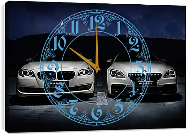 Часы картина - Две BMW Часы картина - Две BMW