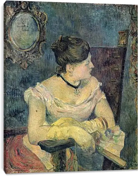 Постер на подрамнике - Mette Gauguin en robe de soir. Поль Гоген Постер на подрамнике - Mette Gauguin en robe de soir. Поль Гоген