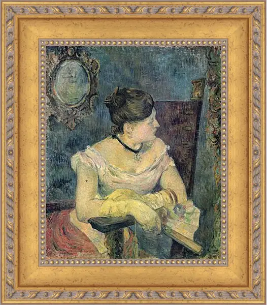 Картина в раме - Mette Gauguin en robe de soir. Поль Гоген Картина в раме - Mette Gauguin en robe de soir. Поль Гоген