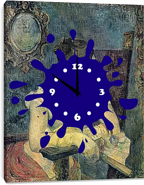 Часы картина - Mette Gauguin en robe de soir. Поль Гоген Часы картина - Mette Gauguin en robe de soir. Поль Гоген