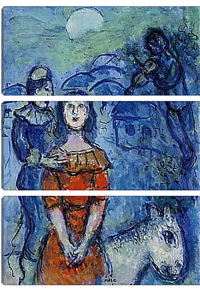 Модульная картина - Femme en robe rouge. Марк Шагал Модульная картина - Femme en robe rouge. Марк Шагал