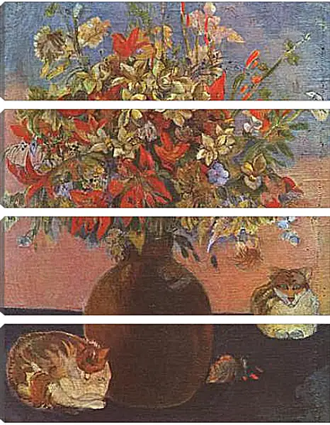 Модульная картина - Nature morte aux chats. Поль Гоген Модульная картина - Nature morte aux chats. Поль Гоген