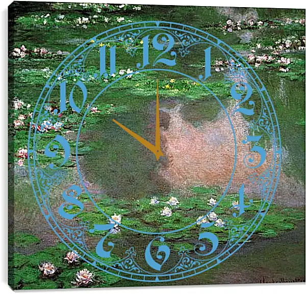 Часы картина - The Water Lillie. Клод Моне Часы картина - The Water Lillie. Клод Моне