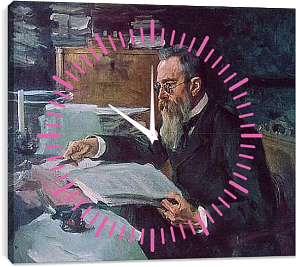 Часы картина - Портрет Римского-Корсакова. Валентин Александрович Серов Часы картина - Портрет Римского-Корсакова. Валентин Александрович Серов