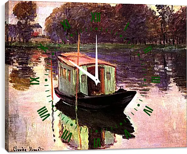Часы картина - The Studio Boat. Клод Моне Часы картина - The Studio Boat. Клод Моне