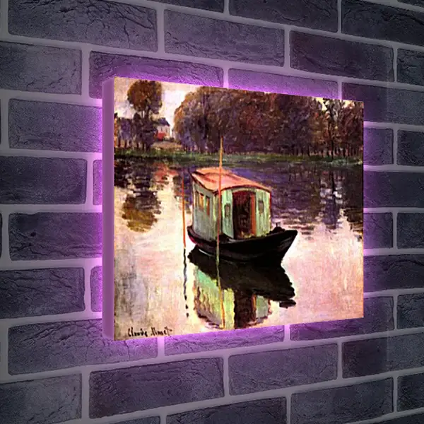 Лайтбокс световая панель - The Studio Boat. Клод Моне Лайтбокс световая панель - The Studio Boat. Клод Моне