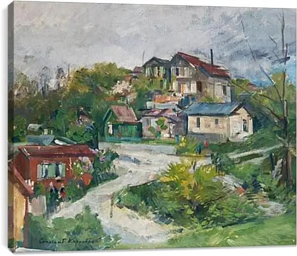 Постер на подрамнике - VIEW OF THE VILLAGE. Коровин Константин Постер на подрамнике - VIEW OF THE VILLAGE. Коровин Константин