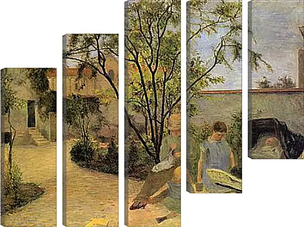 Модульная картина - La famille du peintre au jardin, rue Carcel. Поль Гоген Модульная картина - La famille du peintre au jardin, rue Carcel. Поль Гоген