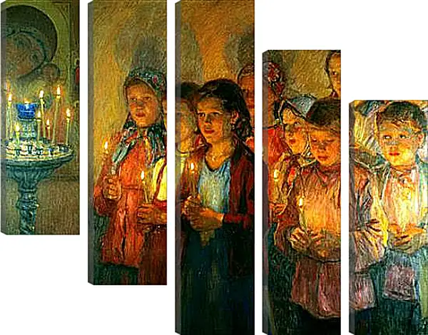 Модульная картина - В церкви. Богданов Николай Модульная картина - В церкви. Богданов Николай