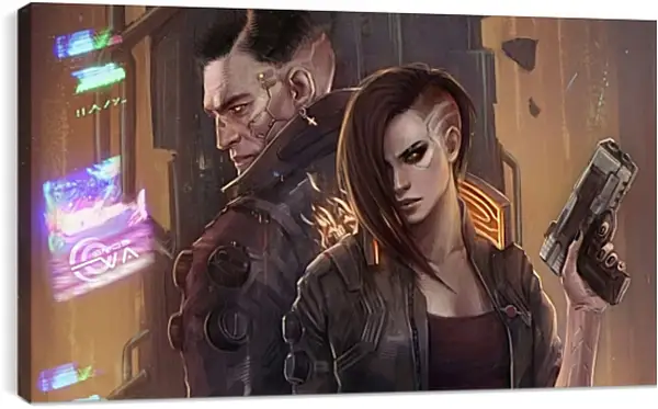 Постер на подрамнике - Cyberpunk 2077 Постер на подрамнике - Cyberpunk 2077