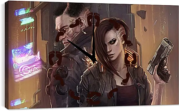 Часы картина - Cyberpunk 2077 Часы картина - Cyberpunk 2077