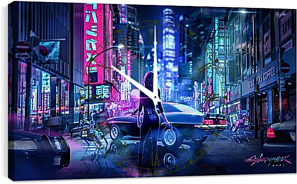 Часы картина - Cyberpunk 2077 Часы картина - Cyberpunk 2077
