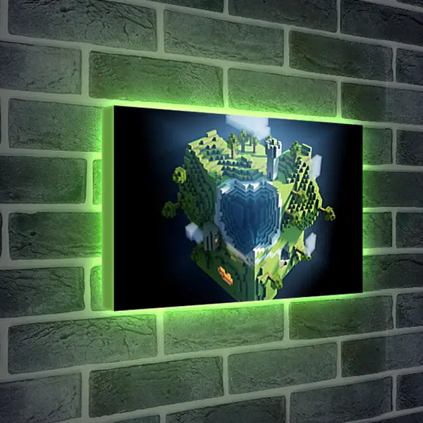 Лайтбокс световая панель - minecraft, planet, cube Лайтбокс световая панель - minecraft, planet, cube