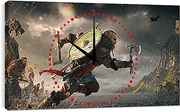 Часы картина - Assassins Creed Valhalla Часы картина - Assassins Creed Valhalla