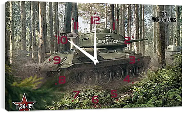 Часы картина - world of tanks, tank, timber Часы картина - world of tanks, tank, timber