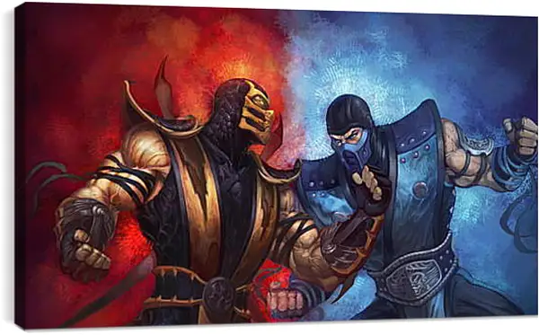 Постер на подрамнике - mortal kombat, scorpion, sub-zero Постер на подрамнике - mortal kombat, scorpion, sub-zero