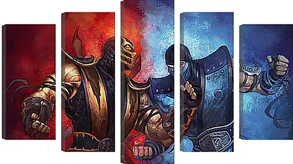 Модульная картина - mortal kombat, scorpion, sub-zero Модульная картина - mortal kombat, scorpion, sub-zero