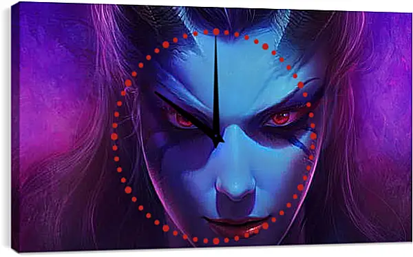 Часы картина - dota 2, queen of pain, akasha Часы картина - dota 2, queen of pain, akasha