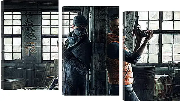 Модульная картина - watch dogs, aiden pearce, weapons Модульная картина - watch dogs, aiden pearce, weapons