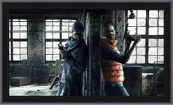 Картина в раме - watch dogs, aiden pearce, weapons Картина в раме - watch dogs, aiden pearce, weapons