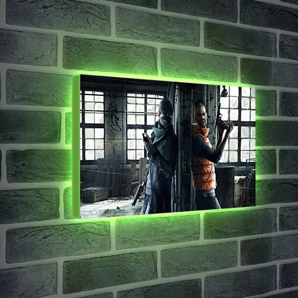 Лайтбокс световая панель - watch dogs, aiden pearce, weapons Лайтбокс световая панель - watch dogs, aiden pearce, weapons