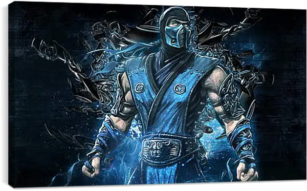 Постер на подрамнике - mortal kombat, sub zero, art Постер на подрамнике - mortal kombat, sub zero, art