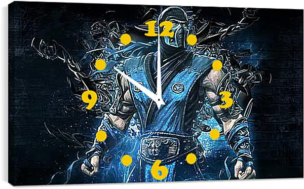 Часы картина - mortal kombat, sub zero, art Часы картина - mortal kombat, sub zero, art