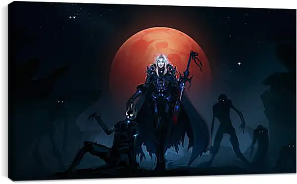 Постер на подрамнике - warcraft, girl, moon Постер на подрамнике - warcraft, girl, moon