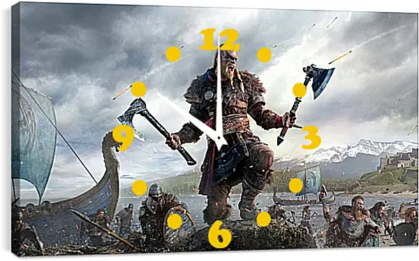 Часы картина - Assassins Creed Valhalla Часы картина - Assassins Creed Valhalla
