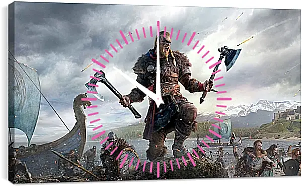 Часы картина - Assassins Creed Valhalla Часы картина - Assassins Creed Valhalla