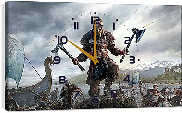 Часы картина - Assassins Creed Valhalla Часы картина - Assassins Creed Valhalla