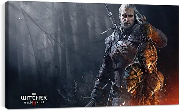 Постер на подрамнике - The Witcher 3 (Ведьмак), Геральт с трофеем Постер на подрамнике - The Witcher 3 (Ведьмак), Геральт с трофеем