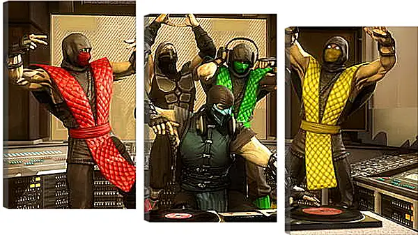 Модульная картина - mortal kombat, scorpion, smoke Модульная картина - mortal kombat, scorpion, smoke
