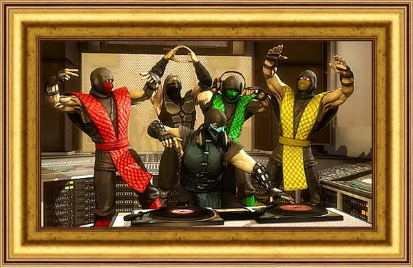 Картина в раме - mortal kombat, scorpion, smoke Картина в раме - mortal kombat, scorpion, smoke