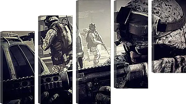 Модульная картина - battlefield 3, soldiers, machine Модульная картина - battlefield 3, soldiers, machine