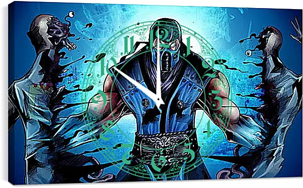 Часы картина - mortal kombat, sub-zero, ninja Часы картина - mortal kombat, sub-zero, ninja