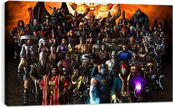 Постер на подрамнике - mortal kombat, characters, faces Постер на подрамнике - mortal kombat, characters, faces