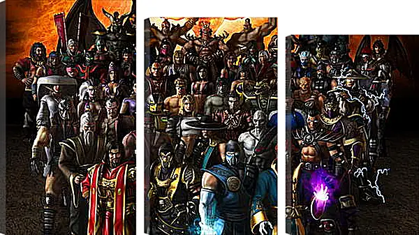 Модульная картина - mortal kombat, characters, faces Модульная картина - mortal kombat, characters, faces