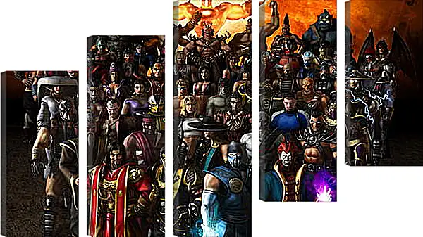 Модульная картина - mortal kombat, characters, faces Модульная картина - mortal kombat, characters, faces