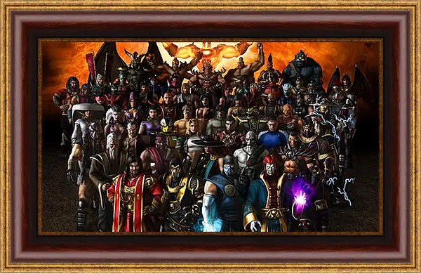 Картина в раме - mortal kombat, characters, faces Картина в раме - mortal kombat, characters, faces