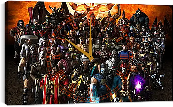 Часы картина - mortal kombat, characters, faces Часы картина - mortal kombat, characters, faces