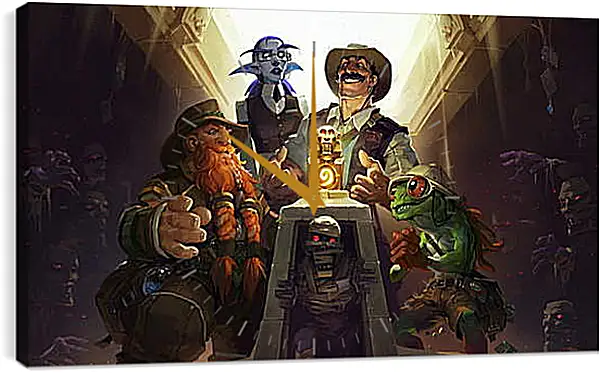 Часы картина - hearthstone, heroes of warcraft, the league of explorers Часы картина - hearthstone, heroes of warcraft, the league of explorers
