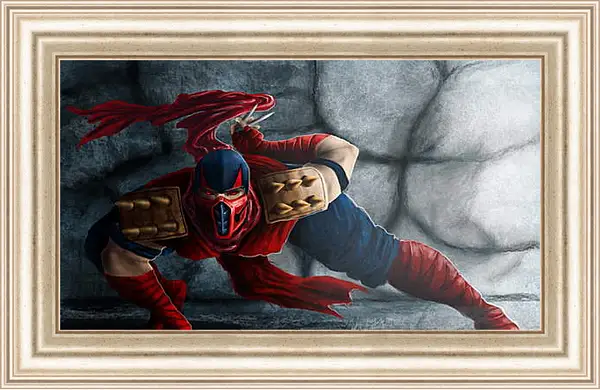 Картина в раме - mortal kombat, blaze, art Картина в раме - mortal kombat, blaze, art